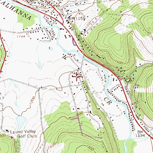 Topographic Map of Shirley, PA