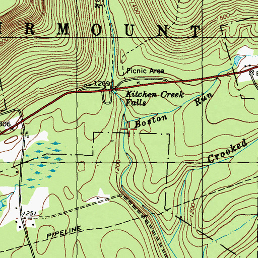 Topographic Map of Boston Run Nature Area, PA