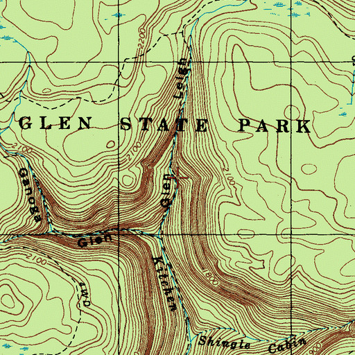 Topographic Map of R B Ricketts Falls, PA
