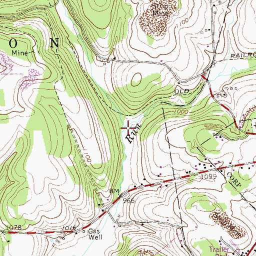 Topographic Map of Croziers Run, PA