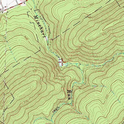 Topographic Map of Minehart Reservoir, PA