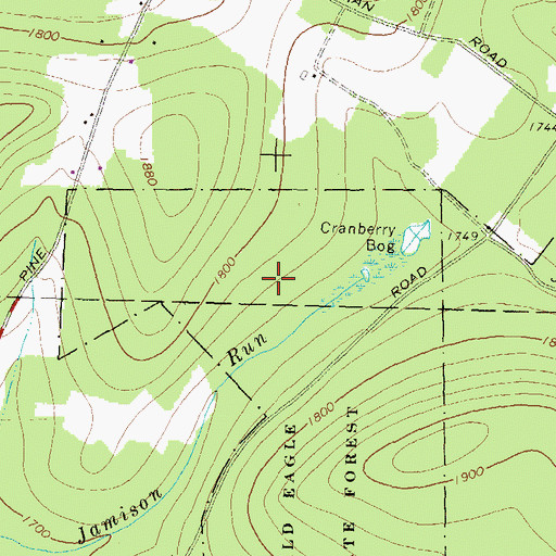 Topographic Map of Rosecrans Bog Natural Area, PA