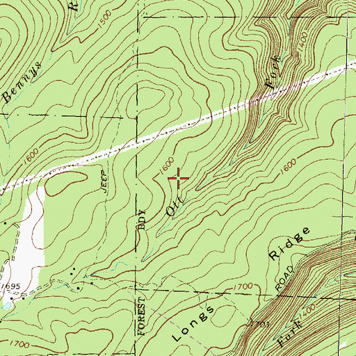 Topographic Map of Bark Cabin Natural Area, PA