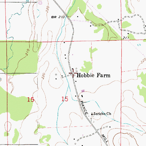 Topographic Map of Hobbie Farm, AL