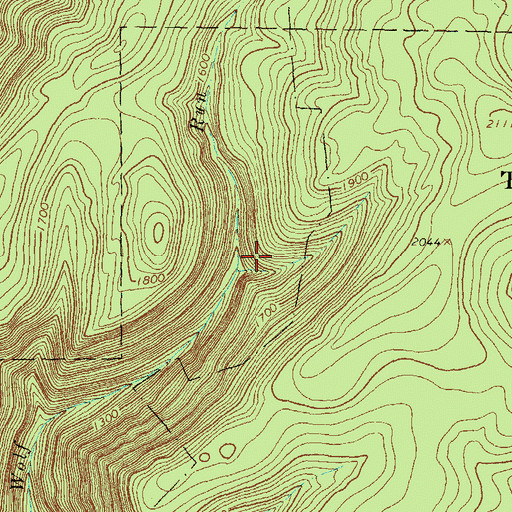Topographic Map of Wolf Rock, PA