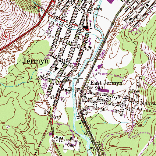 Topographic Map of Callender Gap Creek, PA
