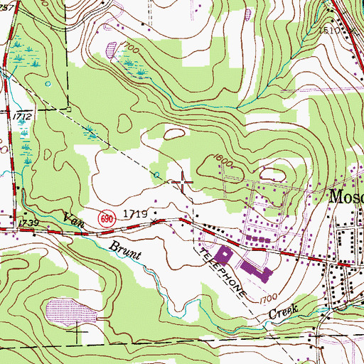 Topographic Map of Harmony Hills, PA