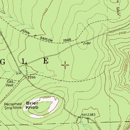 Topographic Map of Clear Shade Wild Area, PA