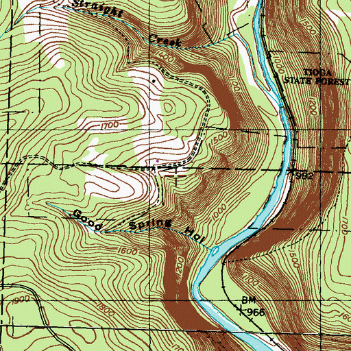 Topographic Map of Bradley Wales Picnic Area, PA