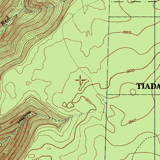 Topographic Map of Algerine Wild Area, PA
