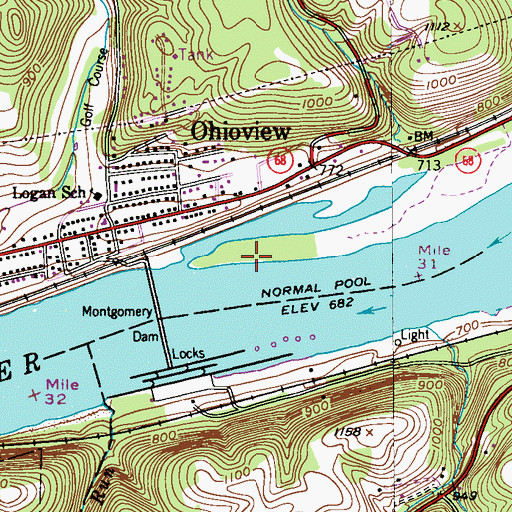 Topographic Map of Montgomery Island (historical), PA