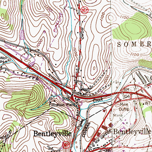 Topographic Map of Farquhar, PA