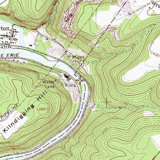 Topographic Map of Kier, PA