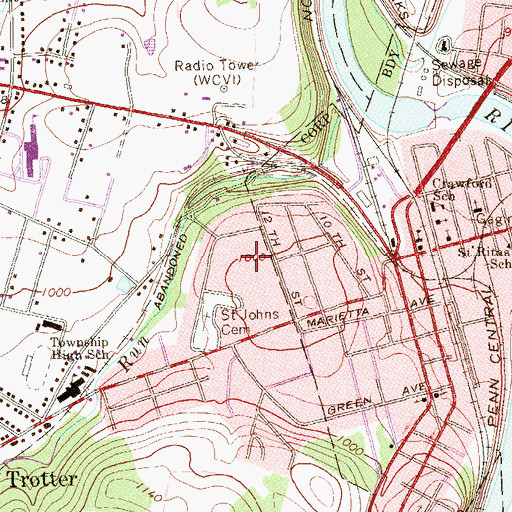 Topographic Map of New Haven, PA