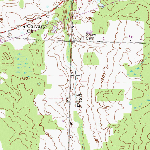 Topographic Map of Dantown, PA