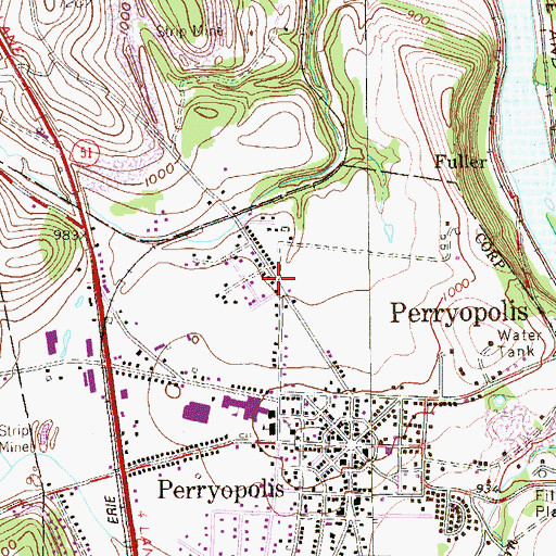Topographic Map of Lynn, PA