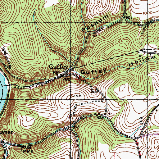 Topographic Map of Yohoghany, PA