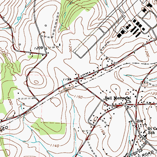 Topographic Map of Palmers, PA