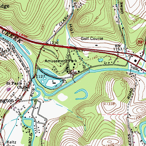 Topographic Map of Idlepark, PA