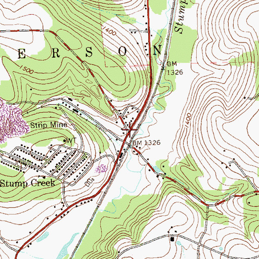 Topographic Map of Cramer, PA