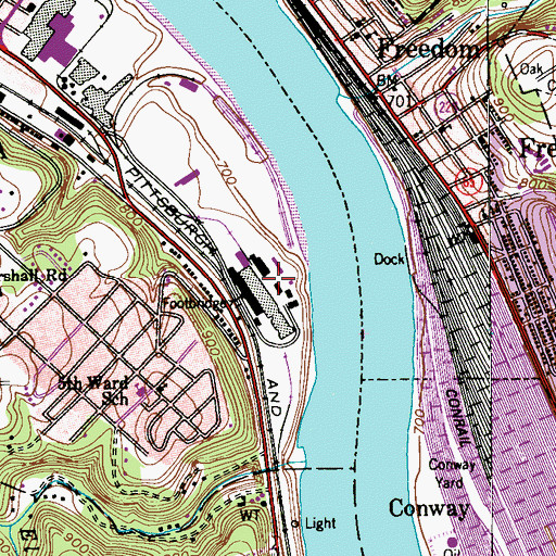 Topographic Map of Colonial, PA