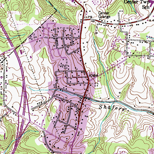 Topographic Map of Shafers, PA