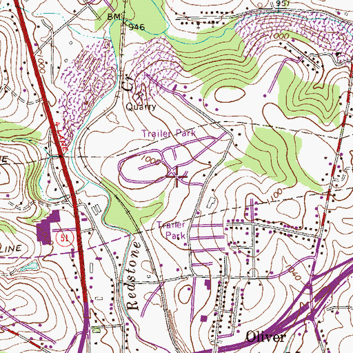 Topographic Map of Walker, PA