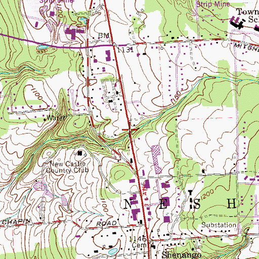 Topographic Map of Clover, PA