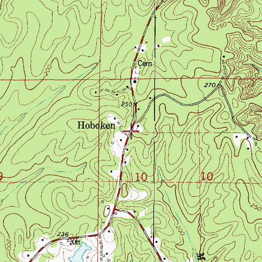 Topographic Map of Hoboken, AL