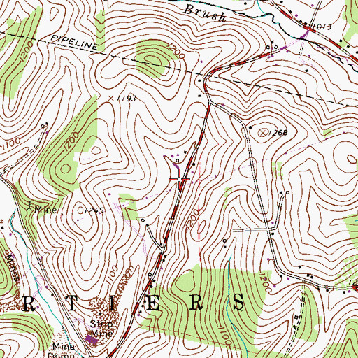 Topographic Map of McNary, PA