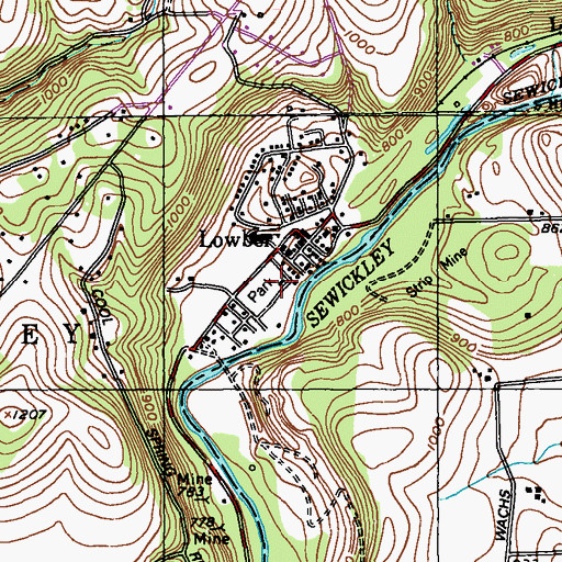 Topographic Map of Blackburn (historical), PA