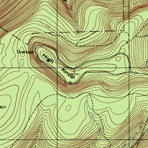 Topographic Map of High Knob Natural Area, PA