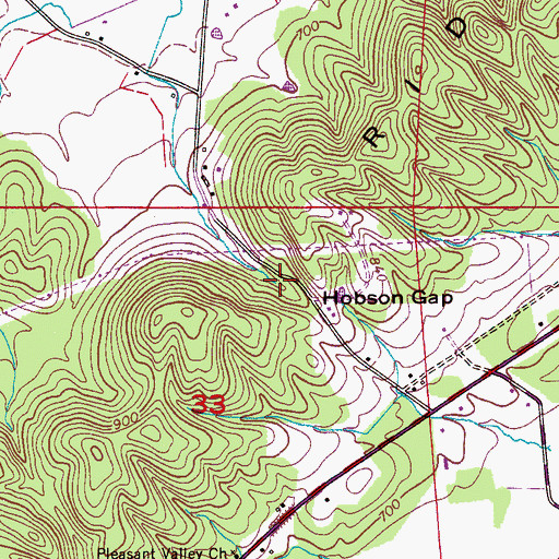 Topographic Map of Hobson Gap, AL