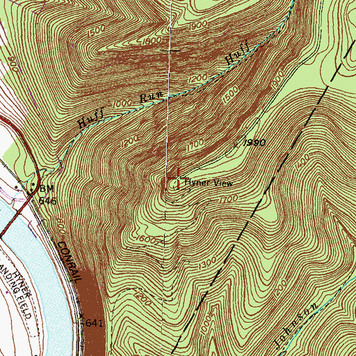 Topographic Map of Hyner View State Park, PA