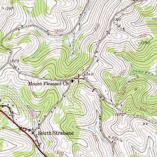 Topographic Map of Mount Pleasant, PA