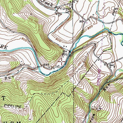 Topographic Map of Bissell, PA