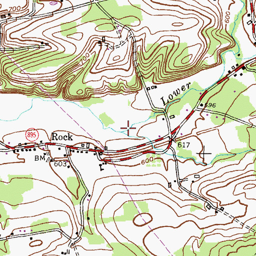 Topographic Map of Iron Ore Run, PA