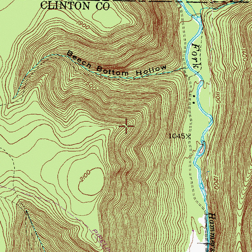 Topographic Map of Beech Bottom Natural Area, PA