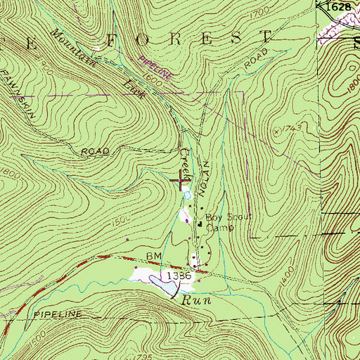 Topographic Map of Lambskin Hollow, PA