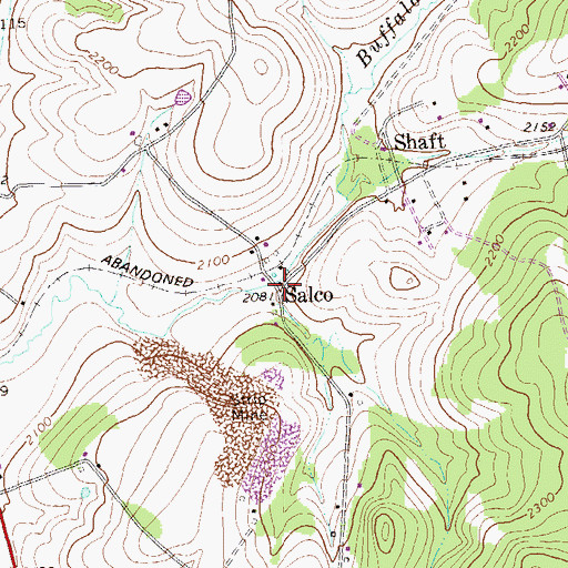 Topographic Map of Salco, PA