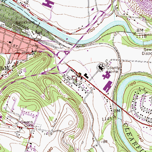Topographic Map of Leonard, PA