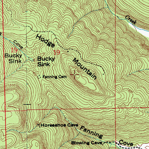 Topographic Map of Hodge Mountain, AL