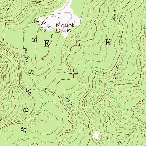 Topographic Map of Mount Davis Natural Area, PA