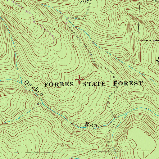 Topographic Map of Quebec Run Wild Area, PA