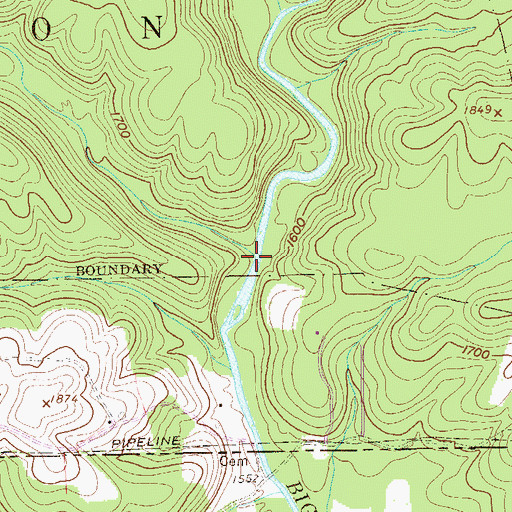 Topographic Map of Tebolt Run, PA