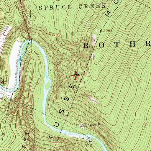 Topographic Map of Little Juniata Natural Area, PA