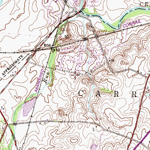 Topographic Map of Berkshire Hills, PA