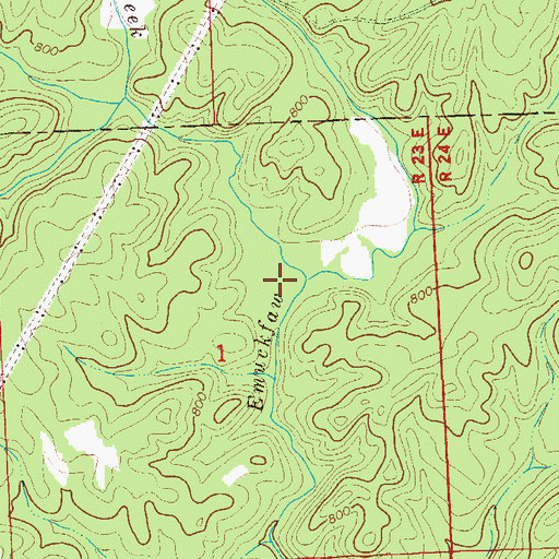 Topographic Map of Hodges Creek, AL