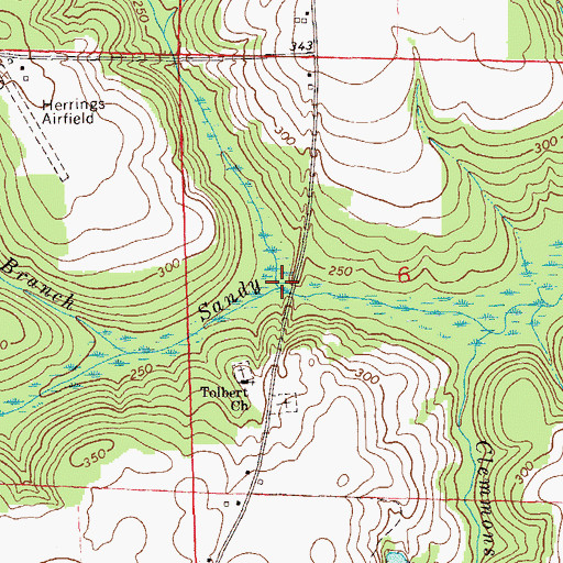 Topographic Map of Hodges Mathis Mill Creek, AL