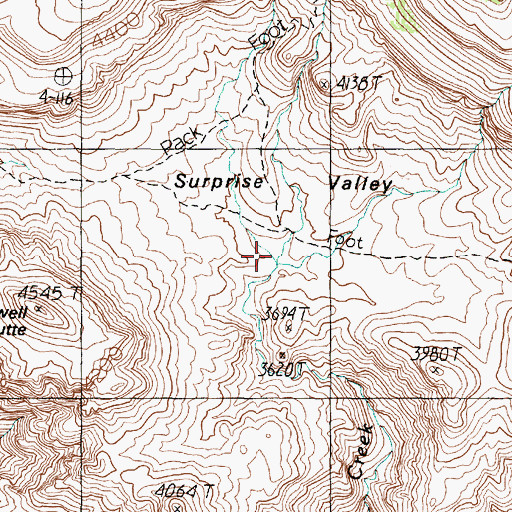 Topographic Map of Surprise Valley, AZ